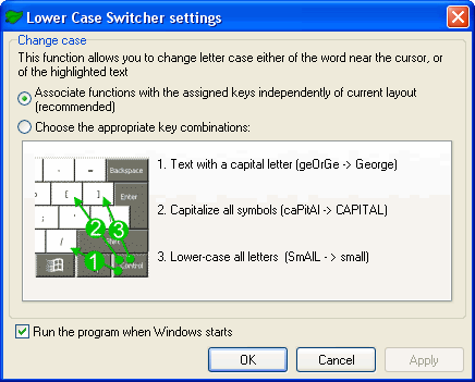 Lower Case Switcher Screenshot